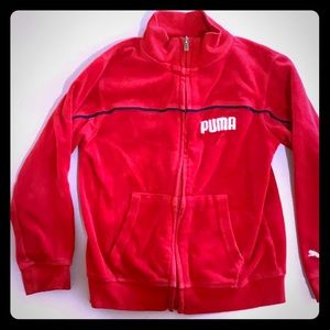 Red velour puma jacket size 6